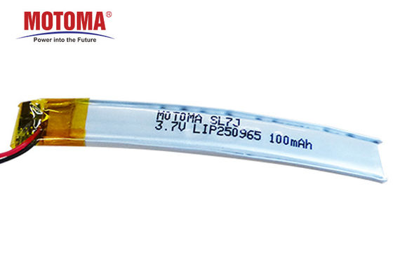 Curved Motoma Batteries , 3.7V 100mah Lithium Battery For Smart Glasses